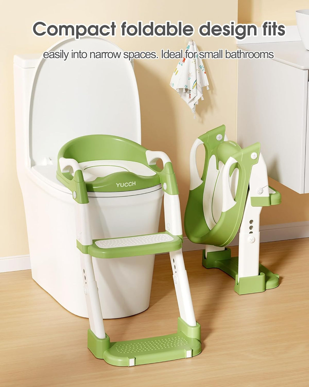 Yucch Toilettensitz Kinder mit Treppe – Verbesserte 2-in-1 Kind Toilettensitz höhenverstellbar, ruts
