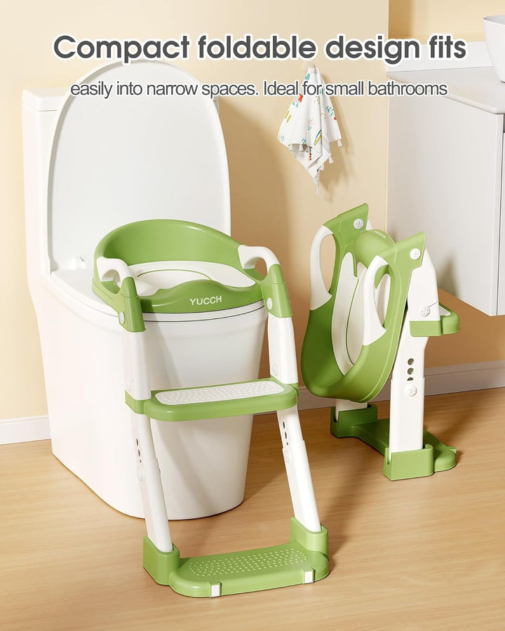 Yucch Toilettensitz Kinder mit Treppe – Verbesserte 2-in-1 Kind Toilettensitz höhenverstellbar, ruts