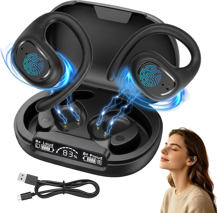 KI Übersetzer Kopfhörer 144 Sprachen, Open Ear Bluetooth 5.4, 58H Ladecase | Sprachübersetzer Kopfhö