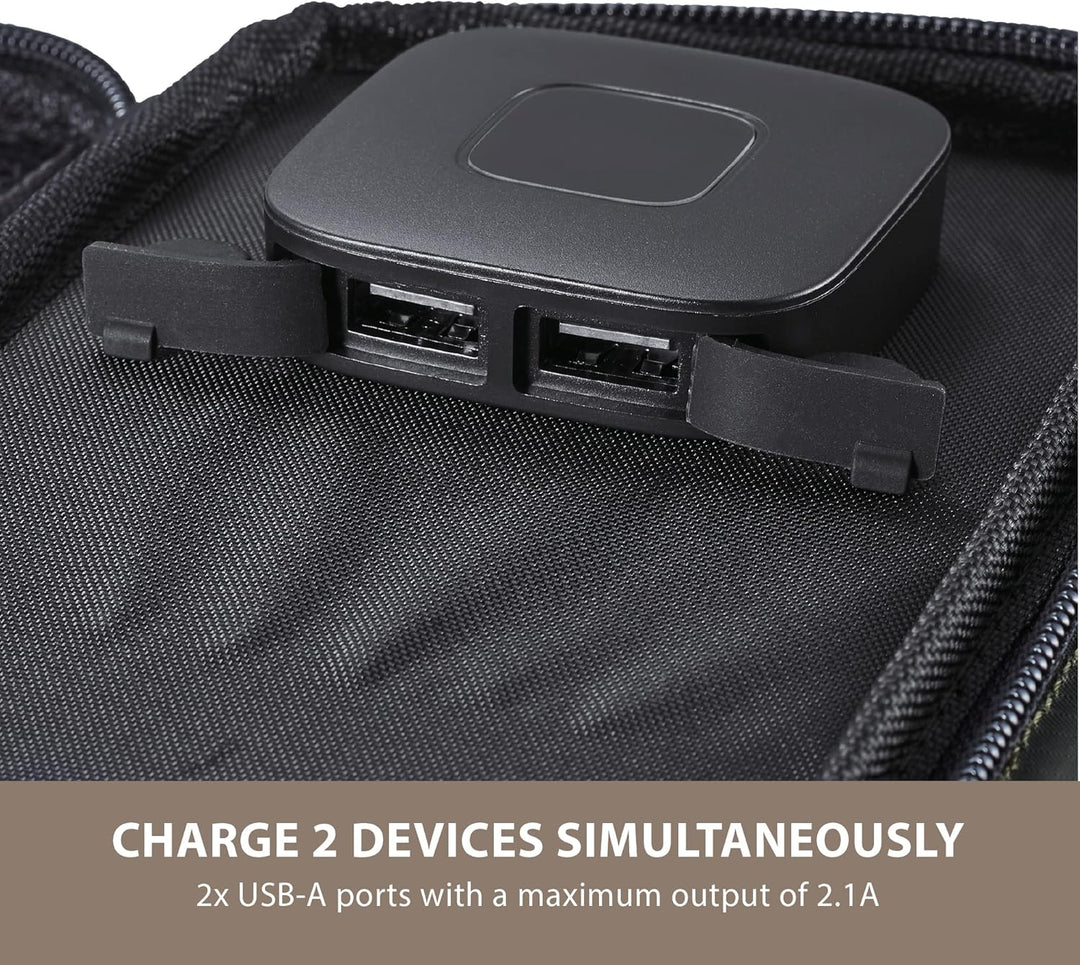 ELECOM NESTOUT Portable Solar Panel, Dual USB-A Ports, 14W Power Generation Charger for Phone Campin