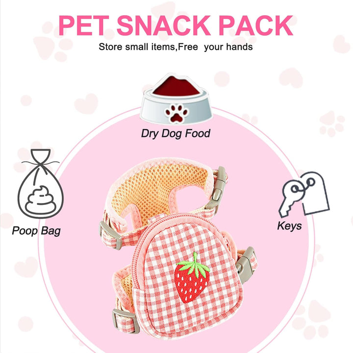 Haustier-Rucksack-Geschirr mit Leine, 2 Stück, Welpen-Hunde-Rucksack, Satteltaschen, verstellbar, Hu