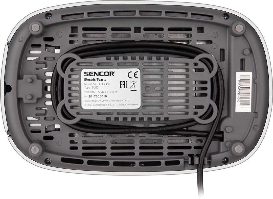 Sencor STS6058BK STS 605 Toaster, Edelstahl, Schwarz