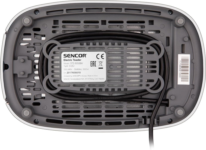 Sencor STS6058BK STS 605 Toaster, Edelstahl, Schwarz