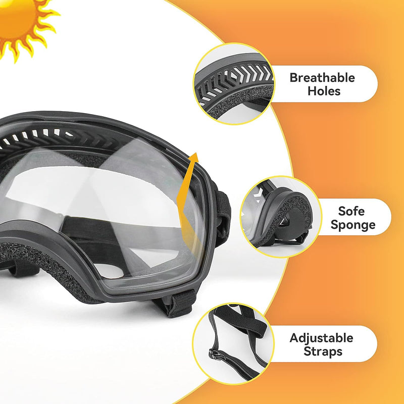 PETLESO Hundebrille Winddichte Hunde Sonnenbrille Hund Schutzbrille mit Verstellbare Band Geeignet f