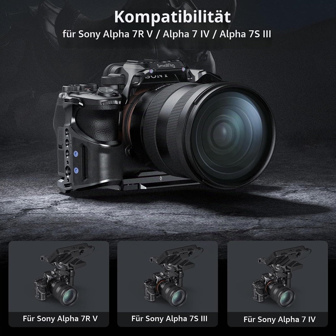 SMALLRIG Cage Kit mit Kabelklemme für Sony Alpha 7R V/Alpha 7 IV/Alpha 7S III, Kamerakäfig mit Mehre