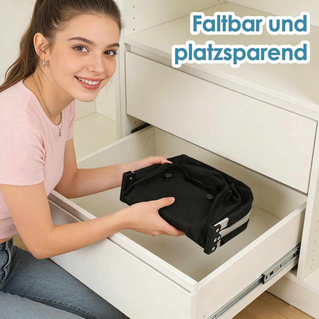Faltbarer Einkaufskorb 30L Tragekorb Grosser Picknickkorb aus 600D Oxford-Stoff, wasserabweisend Ein