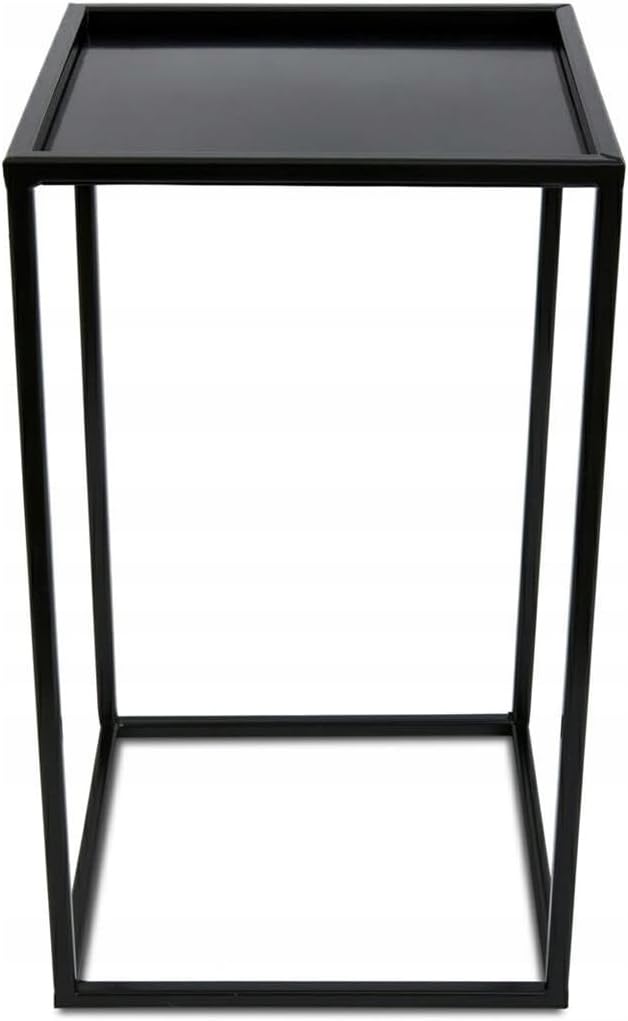 Loft HowHomely Blumenständer Metall Schwarz 40 cm Hoch - Solider und Robuster Blumenhocker Metall -