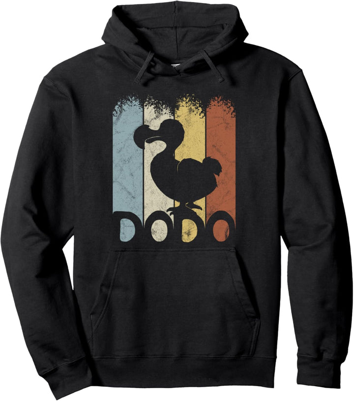 Lässiger Retro Oldschool Vogel Funky Vintage Dodo Silhouette Pullover Hoodie
