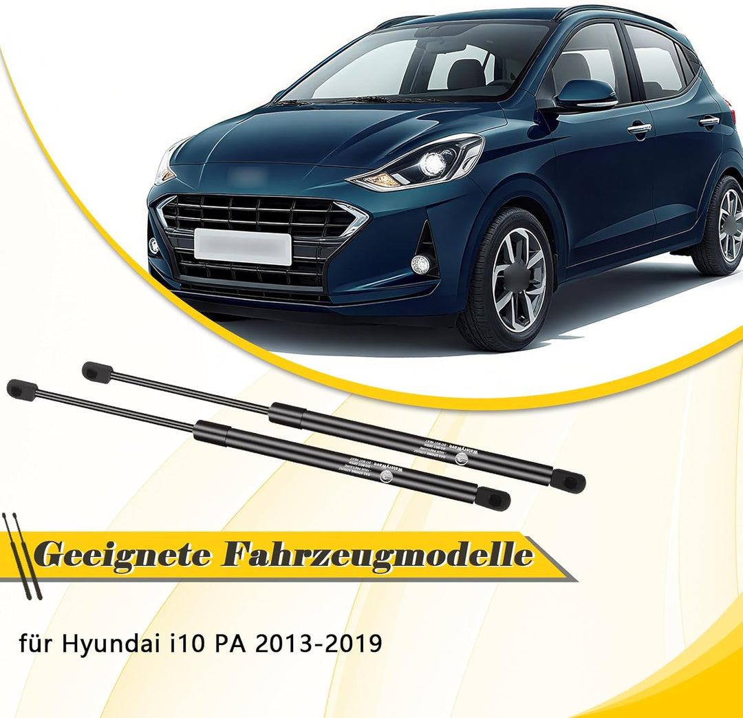 2X Heckklappendämpfer für Hyundai i10 PA 2013 2014 2015 2016 2017 2018 2019 Gasdruckdämpfer Schwarz