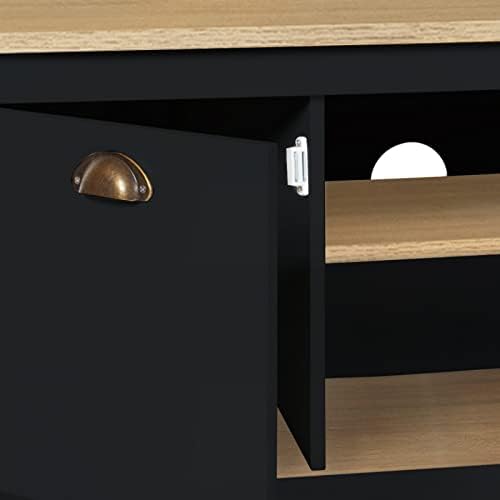 IDMarket TV-Schrank, 113 cm, ISIS-Kampagne, Holz und Schwarz