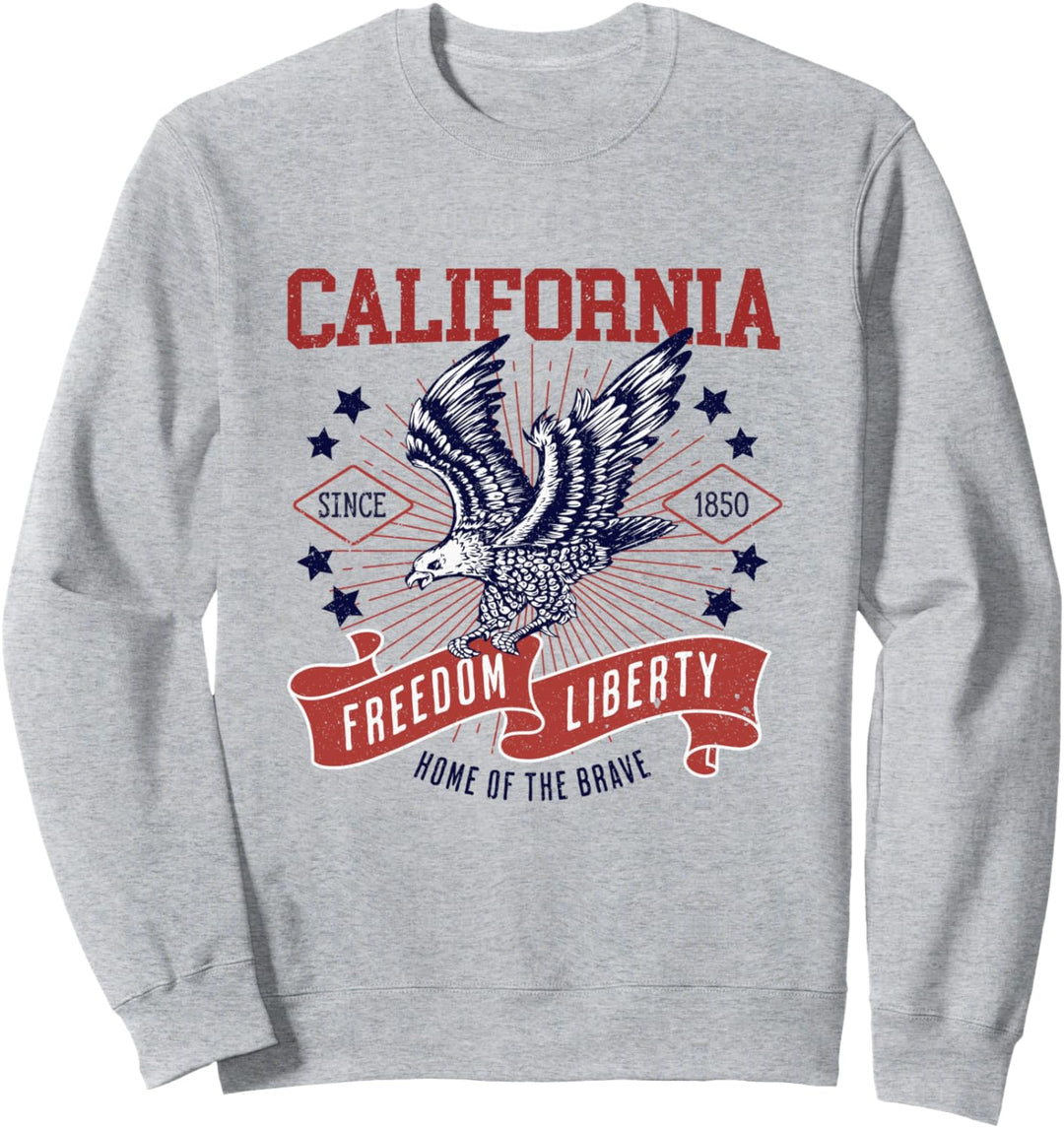 Freedom Eagle 1850 im Retrostil, USA, im Vintage-Stil, Bundesstaat Kalifornien Sweatshirt