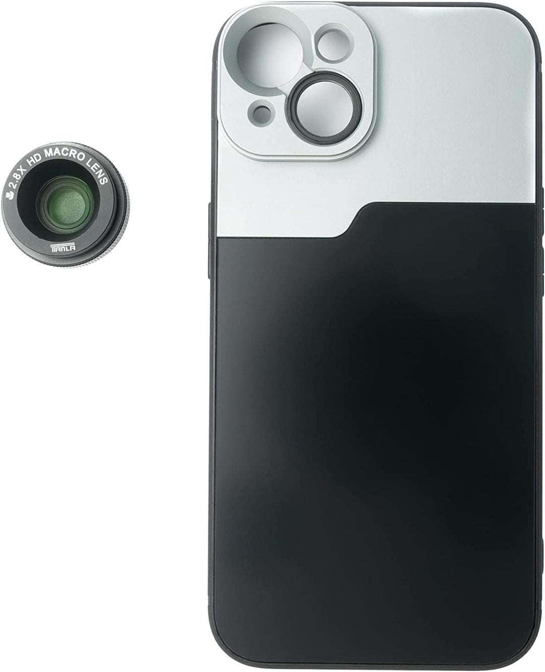 SYSTEM-S Makro Linse 2.8X HD Filter mit Hülle in Schwarz für iPhone 14 Plus