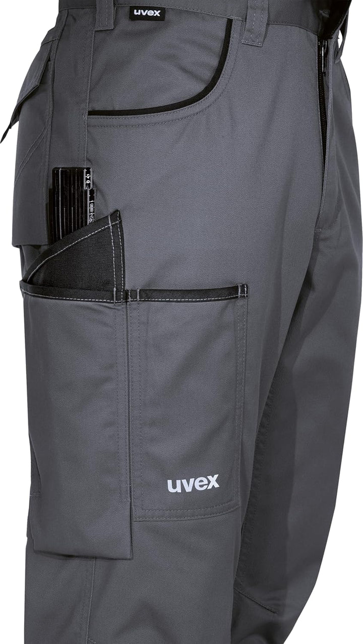 Uvex syneXXo Light Männer Arbeitshose, Lange Bundhose für die Arbeit 60 Grau, 60 Grau