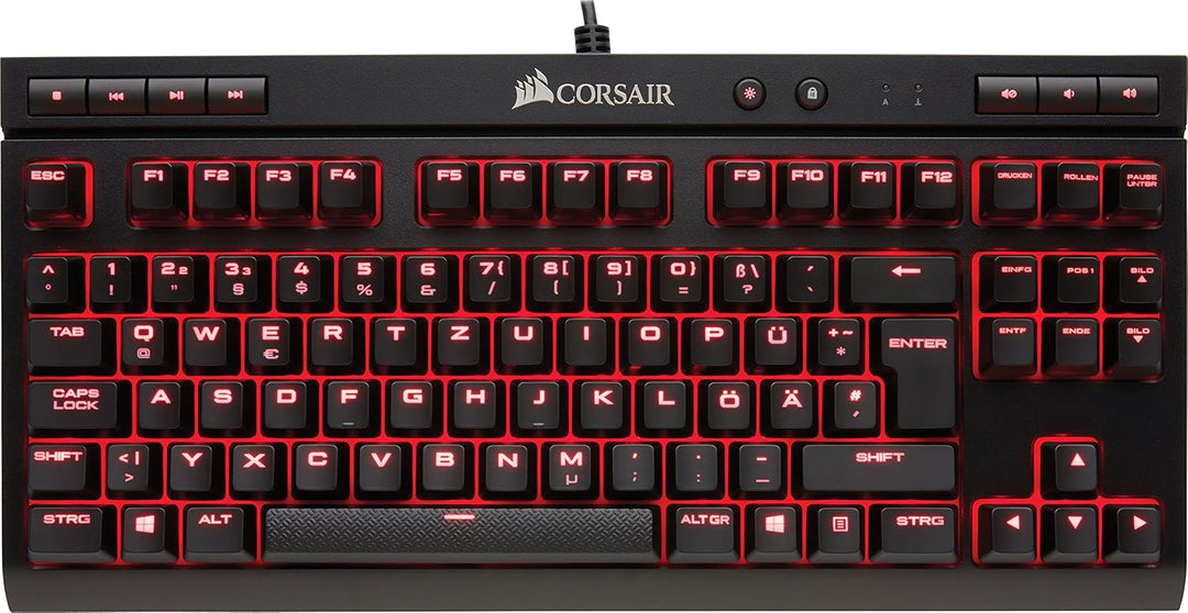 Corsair K63 Mechanische Gaming Tastatur (Cherry MX red: Leichtgängig und Schnell, Rot LED Beleuchtun
