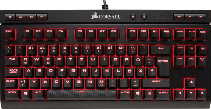 Corsair K63 Mechanische Gaming Tastatur (Cherry MX red: Leichtgängig und Schnell, Rot LED Beleuchtun