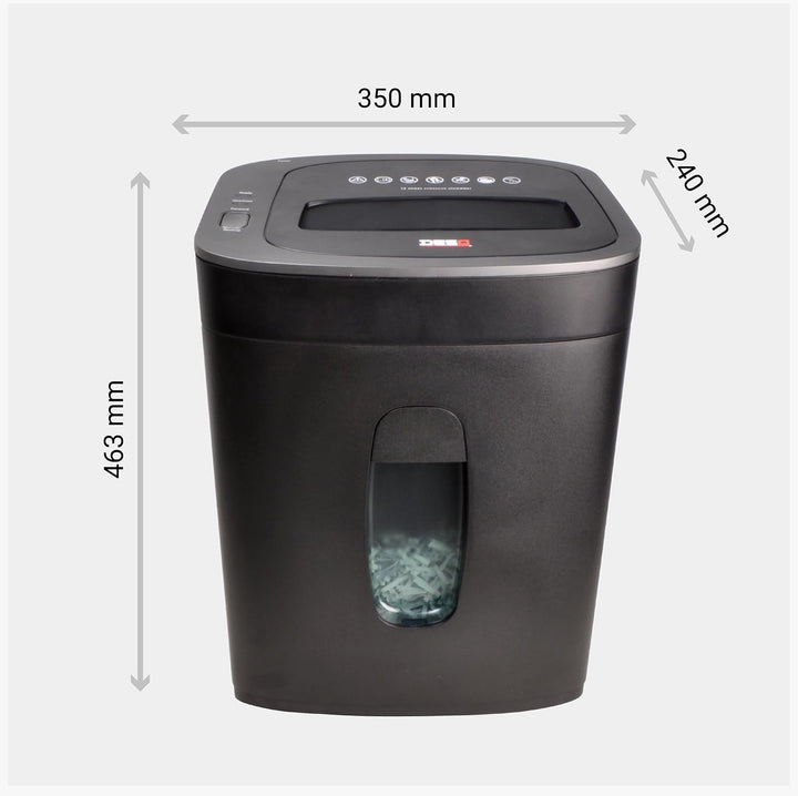 Desq 20065 Aktenvernichter | 12 Blatt | 4x33mm | P4 | Auch Kreditkarten | 19-Liter-Auffangbehälter |