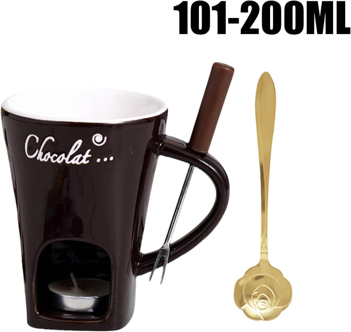 Schokoladen-Fondue-Tasse – kleine Keramik-Simmerbecher, Schokoladenschmelzbecher | für Käse, Karamel