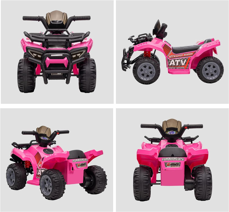 HOMCOM Mini Elektro-Quad Kinder Elektro ATV Frontlicht Kinderfahrzeug Elektroquad für 18-36 Monate K