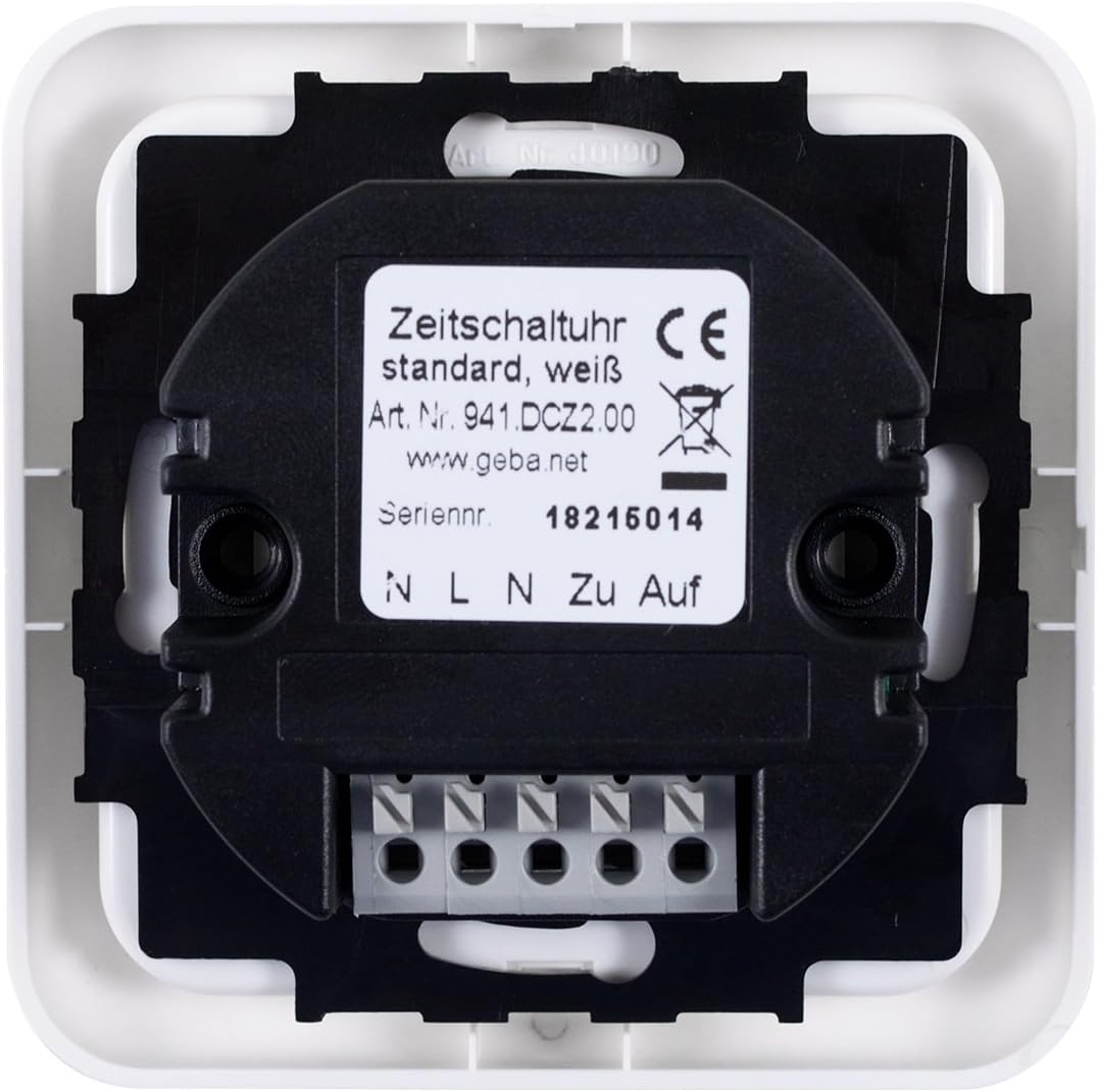 GEBA Zeitschaltuhr Rollotimer, für Rolladenmotor, Timer mit Urlaubsprogramm, Tagesprogramm, Memoryfu