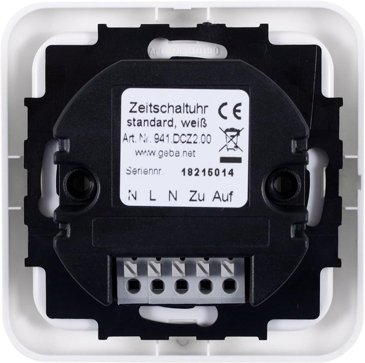 GEBA Zeitschaltuhr Rollotimer, für Rolladenmotor, Timer mit Urlaubsprogramm, Tagesprogramm, Memoryfu