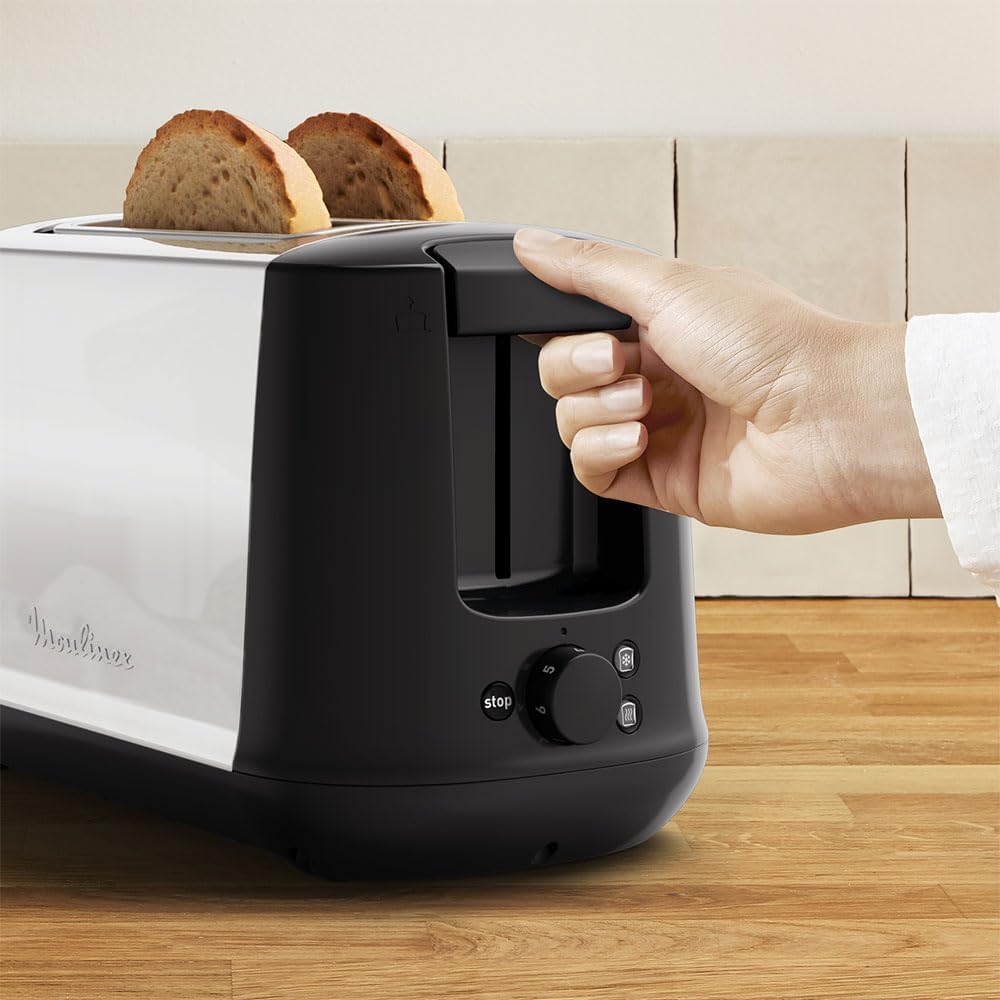 MOULINEX LT340811 Subito Toaster mit 2 Rillen, 7 Bräunungsstufen, 850 W, Edelstahl, 5.3 tons, Braun
