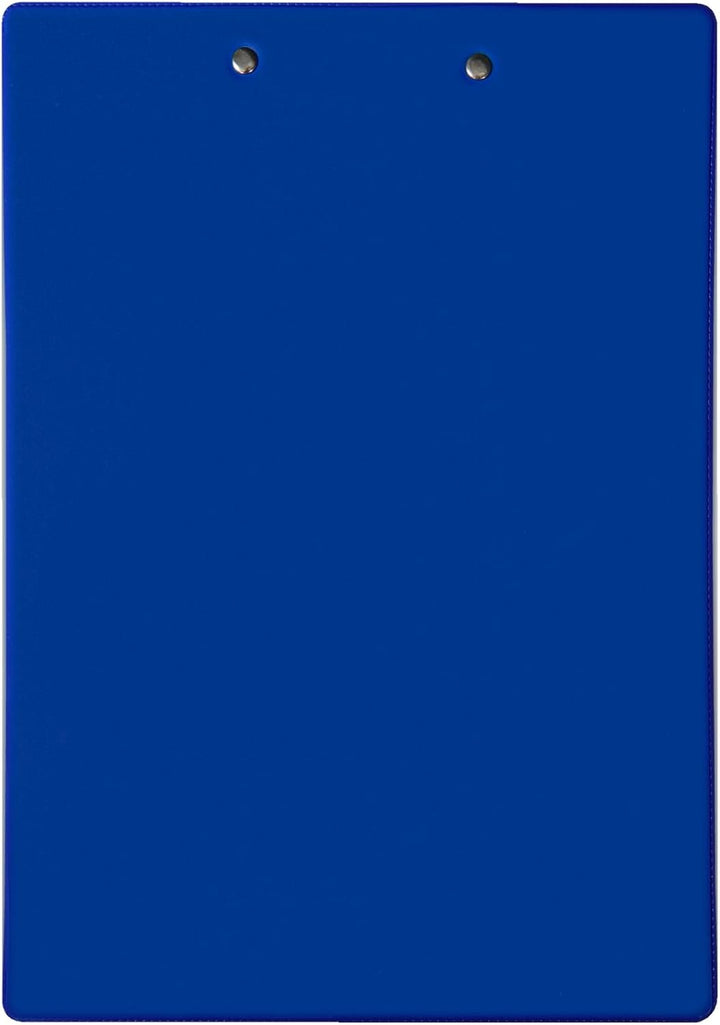 Idena 90293 - Klemmbrett für DIN A4, 12 Stück, Hochformat, PVC beschichtetes Clipboard in Blau, FSC-
