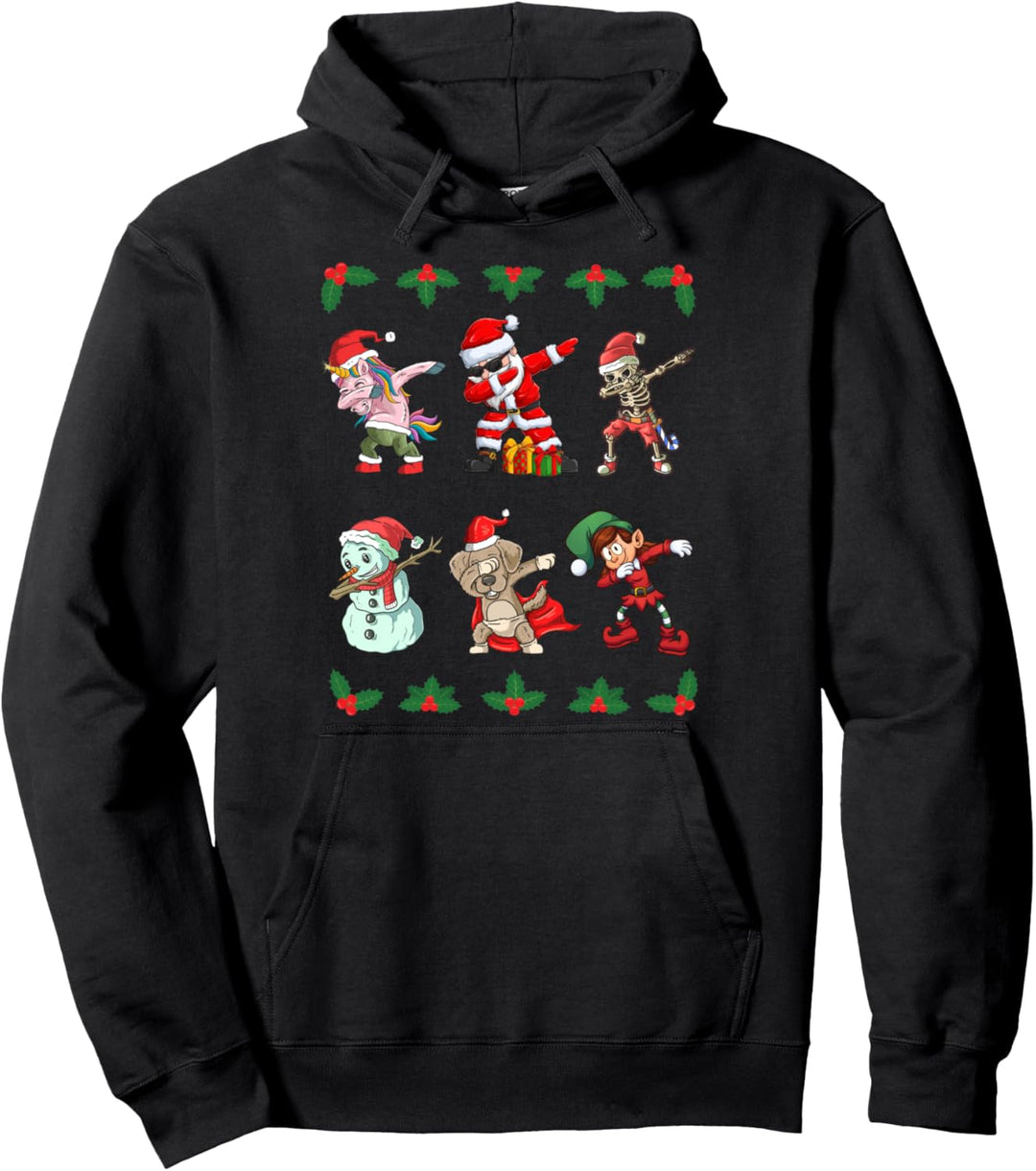 Dabbing Weihnachtsmann Santa Elf Weihnachts Pullover Hoodie