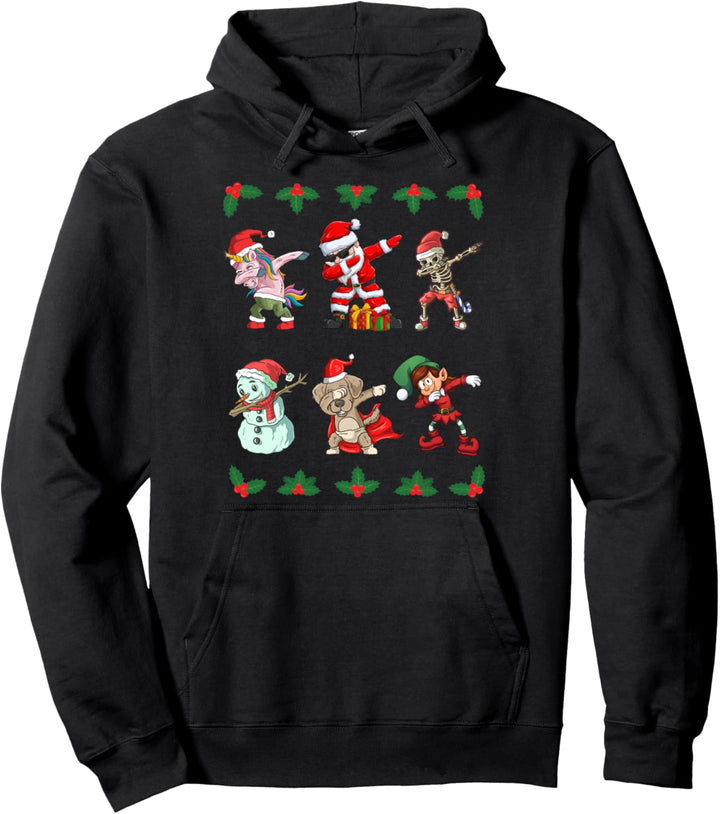 Dabbing Weihnachtsmann Santa Elf Weihnachts Pullover Hoodie
