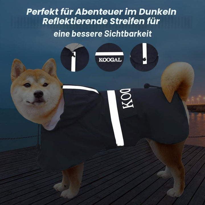 Grosse Hunde Regenjacken Mit Kapuze,Hunde Regenmantel,Mit Reflektierenden Sicherheitsstreifen, Wasse