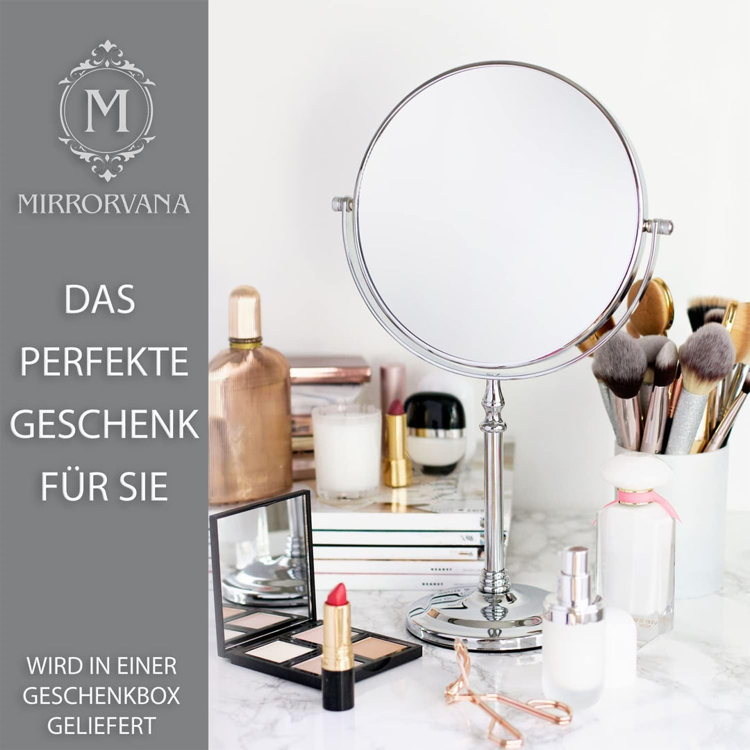 Kosmetikspiegel 10fach, Tischspiegel, Doppelseitiger Vergrösserungsspiegel für Bad, Schminkspiegel m