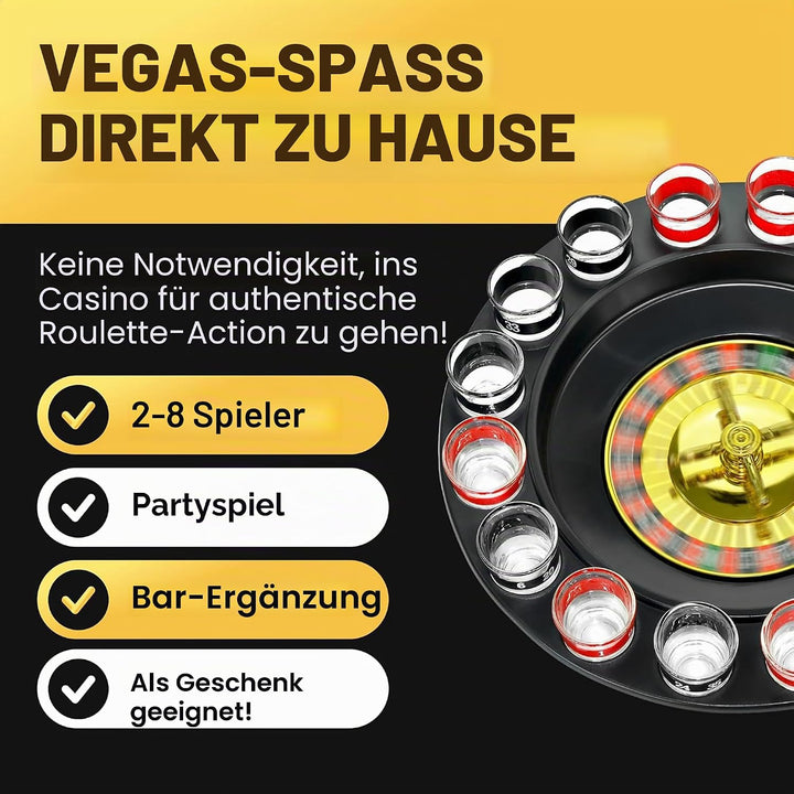 WANTED Schnapsglas Roulette Komplettset Trinkspiele, Kunststoff, rot/schwarz, 16PCS Set, 16PCS Set