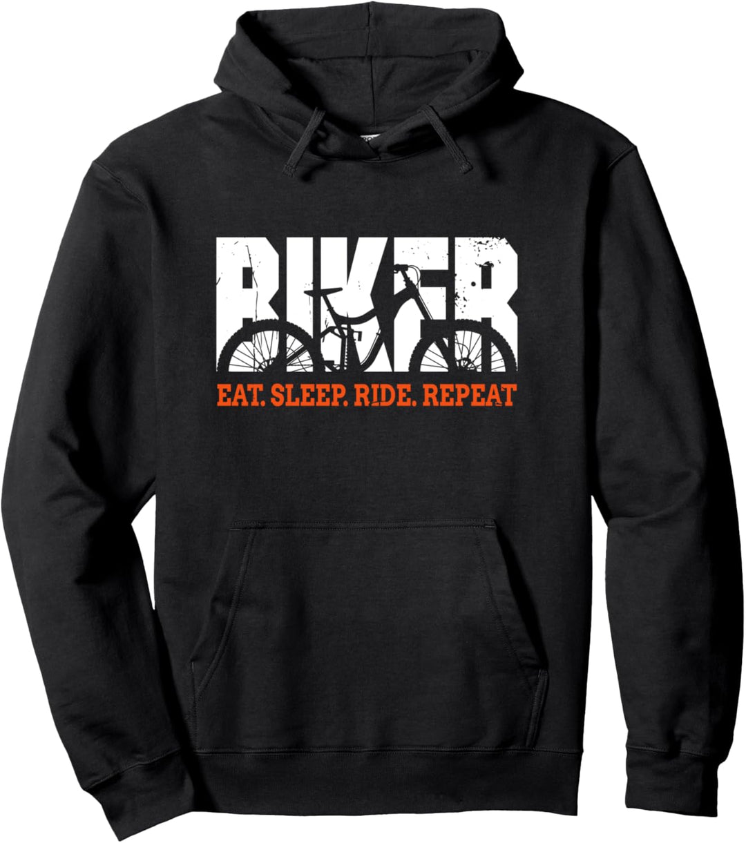 Biker Eat Sleep Ride Repeat Mountainbike Fahrrad MTB Pullover Hoodie
