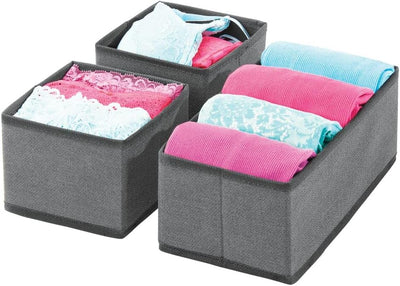 mDesign 6er-Set Aufbewahrungsbox – atmungsaktive Stoffbox für Socken, Unterwäsche, Leggings etc. – v
