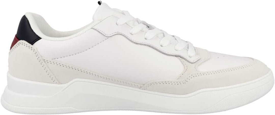 Tommy Hilfiger Herren Cupsole Sneaker Elevated Cupsole Leather Mix Schuhe 42 EU Weiss, 42 EU Wei