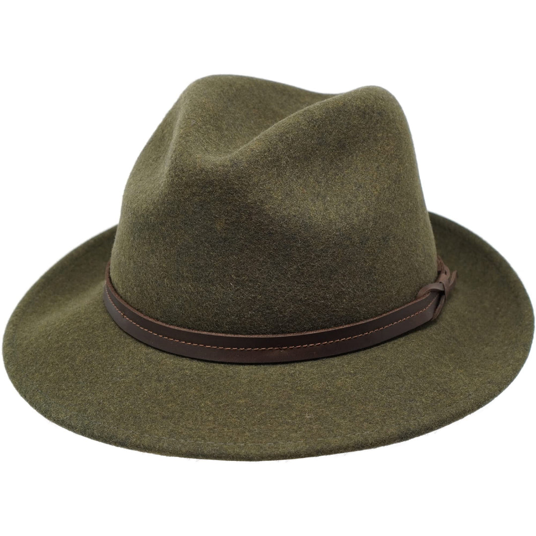 The Stoker – leichte breite Krempe – wasserabweisend – Fedora Trilby Style Filzhut XS Tiefenmoos, XS