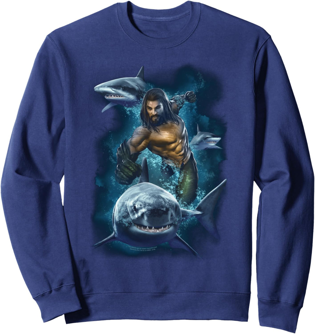 Aquaman Movie Swimming With Sharks Sweatshirt