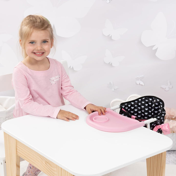 Bayer Design 65860AA Tischsitz für Puppen, Puppensitz, Zubehör für Babypuppen, schwarz und weiss mit