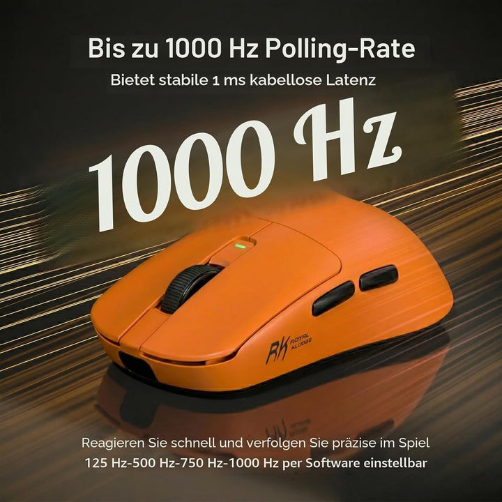 RK ROYAL KLUDGE M30 Gaming Maus Kabellos, 12000 DPI PixArt PAW3311 Sensor, 41g Ultralight Wireless M