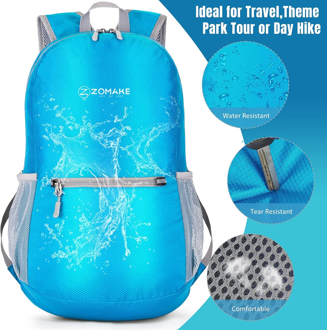 ZOMAKE Ultraleicht Faltbarer Rucksack Packbare Backpacks 20 L, Kleiner Faltbar Rucksäcke Wanderrucks