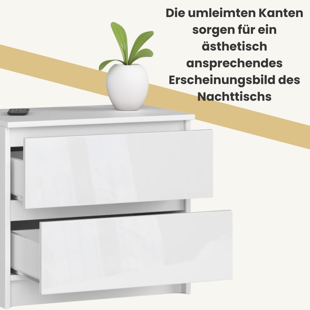 AKORD Kommode K60 mit 2 Schubladen | für das Wohnzimmer Schlafzimmer Schrank Büro Arbeitszimmer | Mo