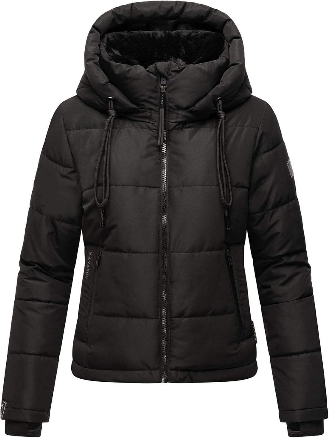 Navahoo Damen Winterjacke Steppjacke warm mit Abnehmbarer Kapuze und Kunstfellkragen Mit Liebe XIV X