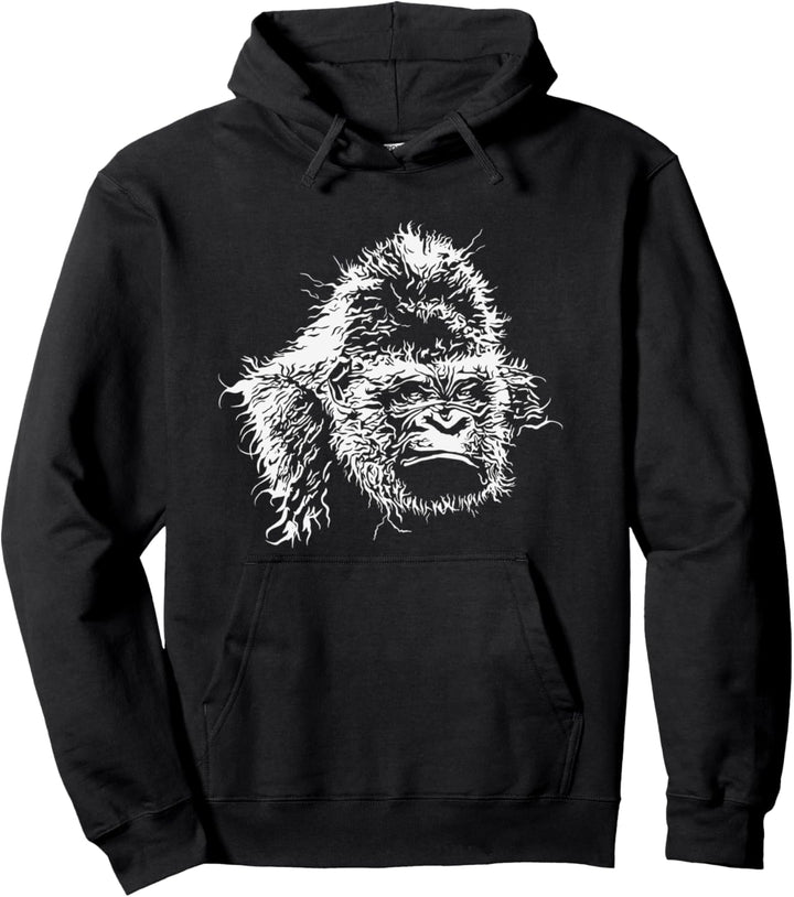 Gorilla Affe Gorillakopf Affen Kopf Primat Silberrücken Pullover Hoodie