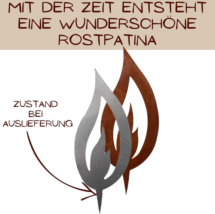 Rostikal 10er Deko Flammen 10 cm Bastelset aus Metall Winterdeko Basteln Erwachsene Herbstdeko 10 cm