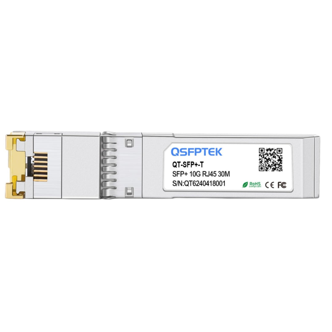 QSFPTEK Newest 10GBASE-T SFP+ RJ45 Transceiver up to 30m, 10G SFP+ to RJ45 Copper Mini-GBIC Modul wi