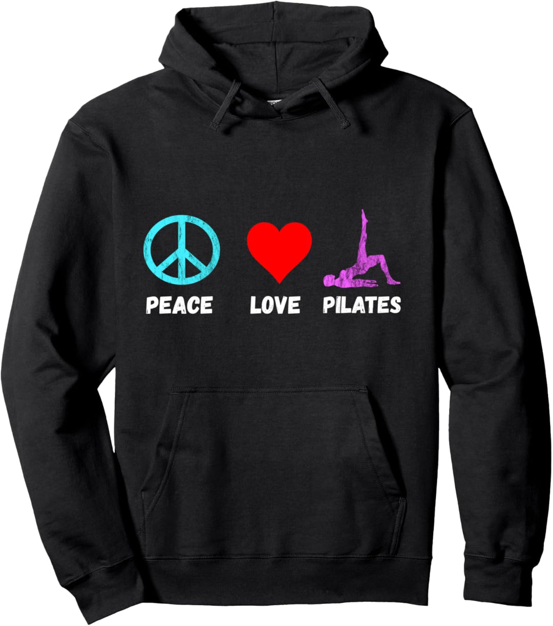 Pilates Peace Love Meditation Yogi Gesundheit Yoga Fitness Pullover Hoodie