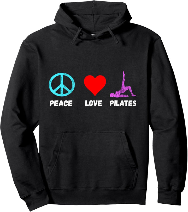 Pilates Peace Love Meditation Yogi Gesundheit Yoga Fitness Pullover Hoodie