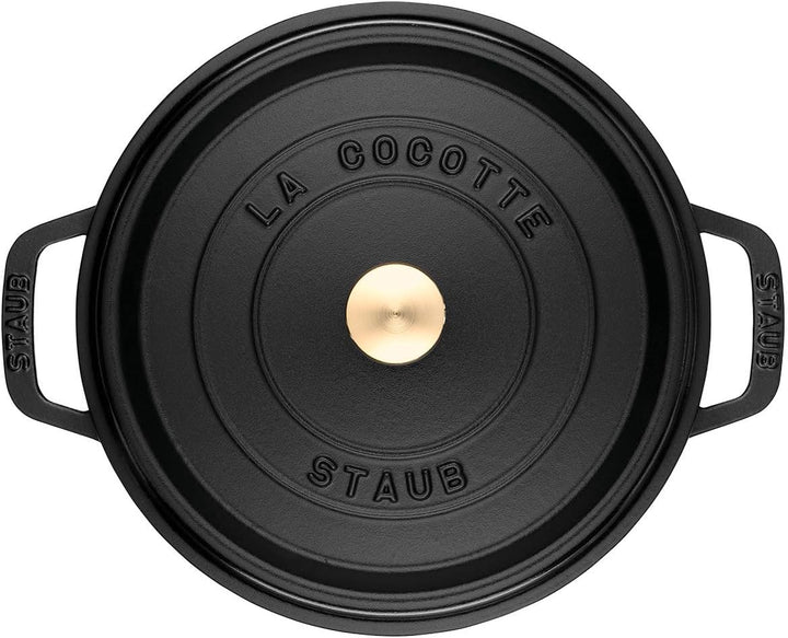 STAUB Gusseisen Bräter/Cocotte, Rund 16 cm, 1,2 L, Aromaregen Funktion, Für alle Herdarten geeignet,