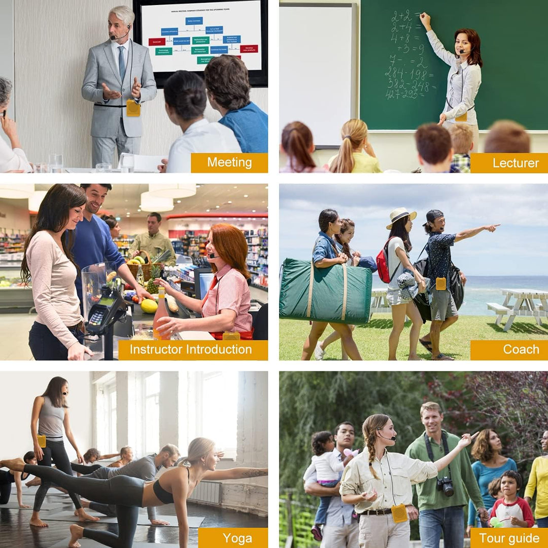 Giecy Sprachverstärker mit mikrofon Tragbares PA-System 30W Wiederaufladbarer 2200mAh Akku für Lehre