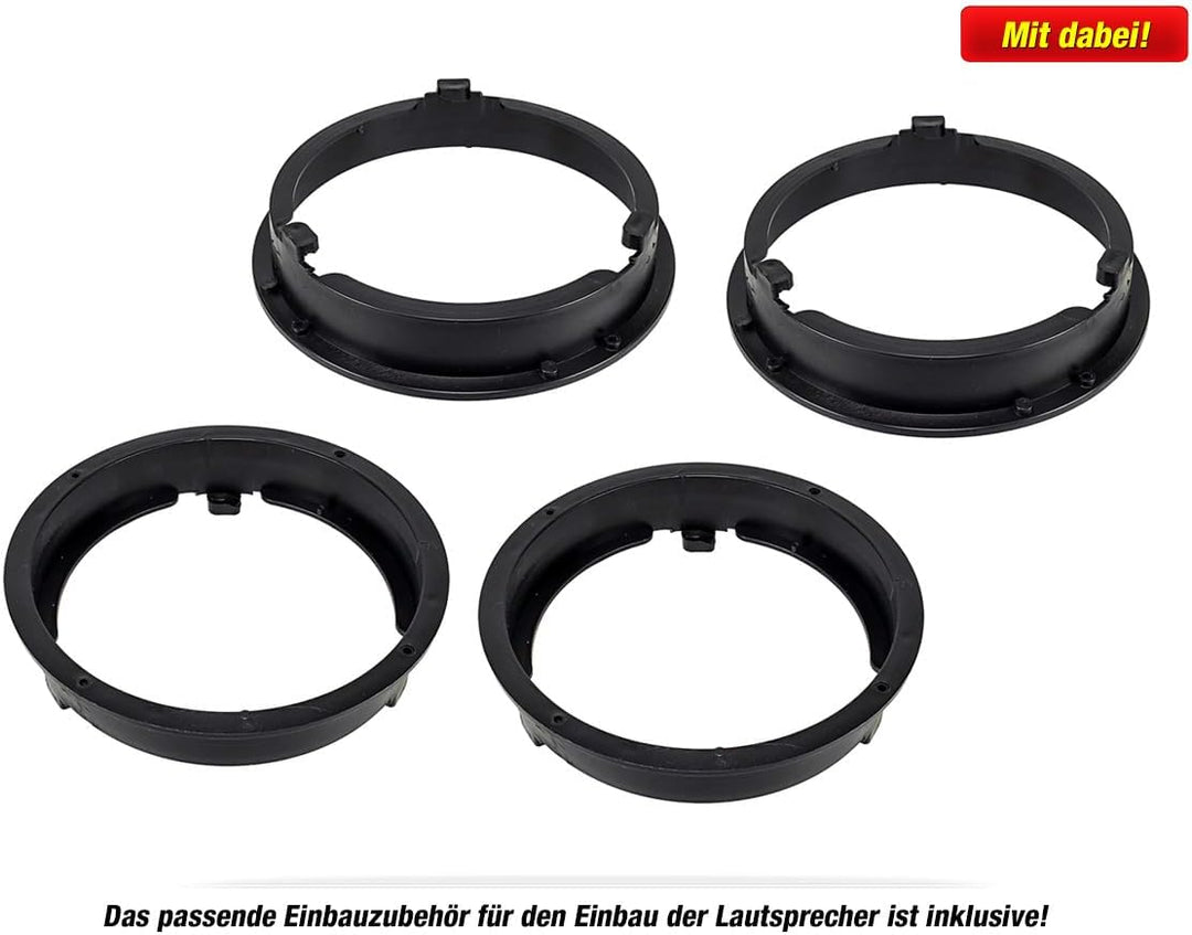 Mediadox Front/Heck 16,5cm/165mm Auto Lautsprecher/Boxen/Speaker Komplett-Set von Hertz kompatibel f