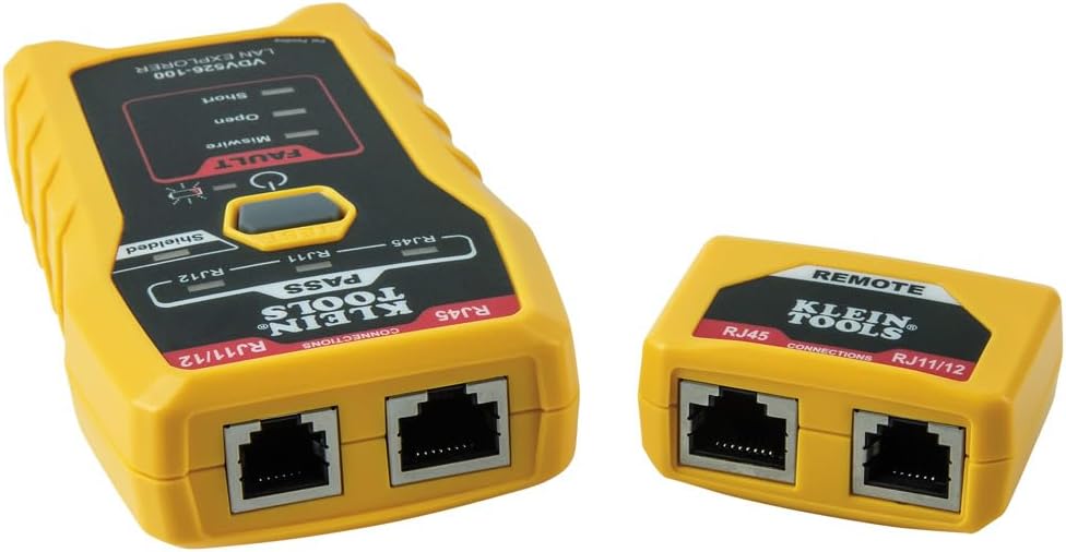 KLEIN TOOLS Netzwerkkabel-Prüfgerät, LAN Explorer™ Datenkabel-Prüfgerät mit Remote-Einheit RJ45 and